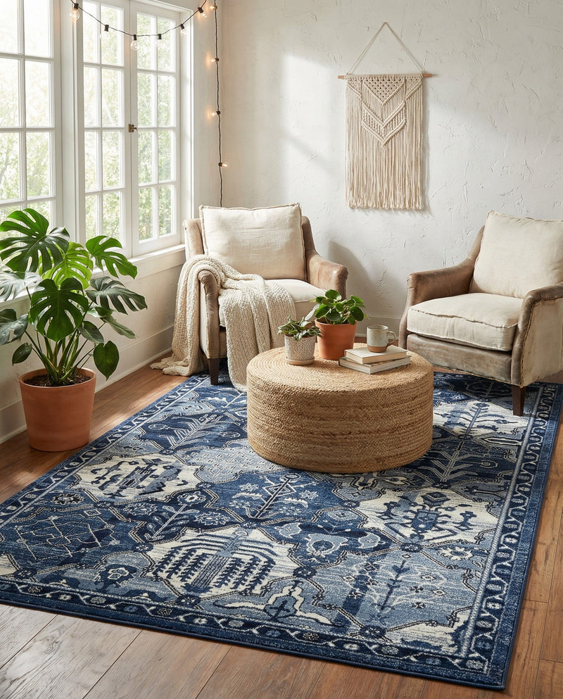 Horizon Collection Area Rug - Dawn Rectangle Blue  lifestyle 73
