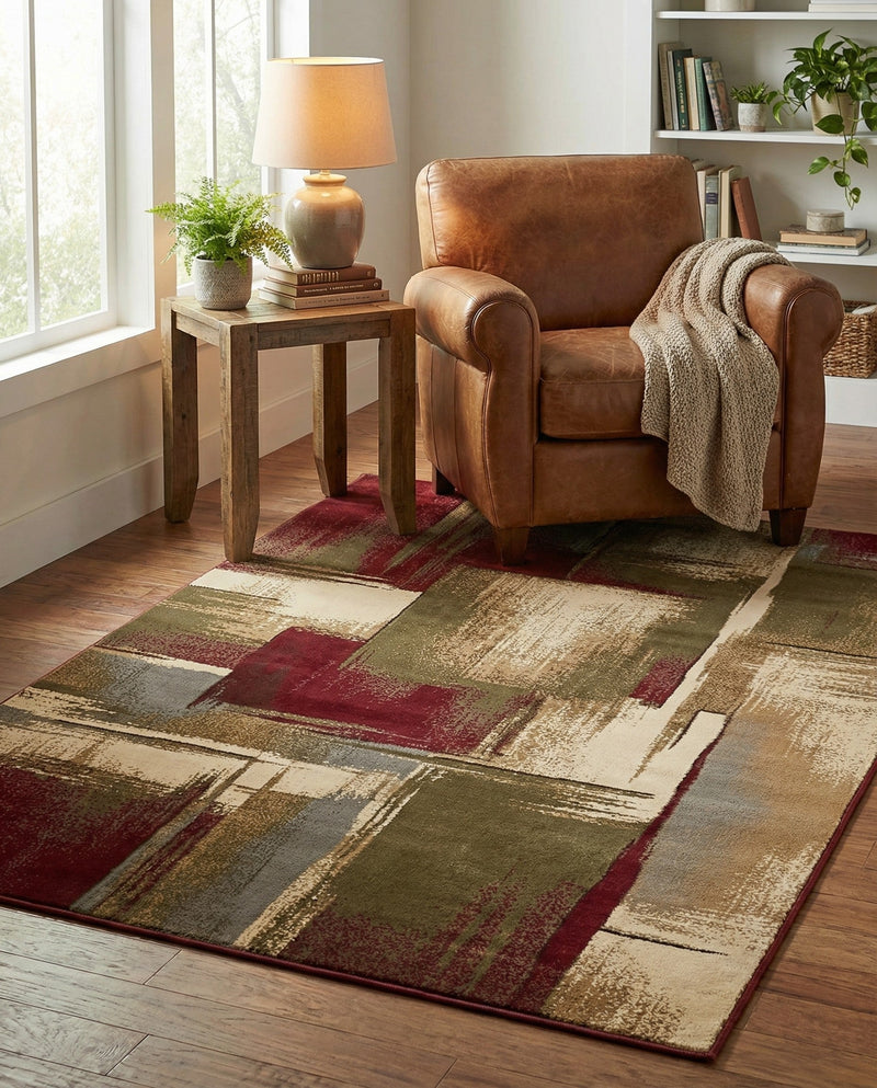 Bistro Lounge Collection Area Rug -  Doppio Rectangle Multi  lifestyle 16