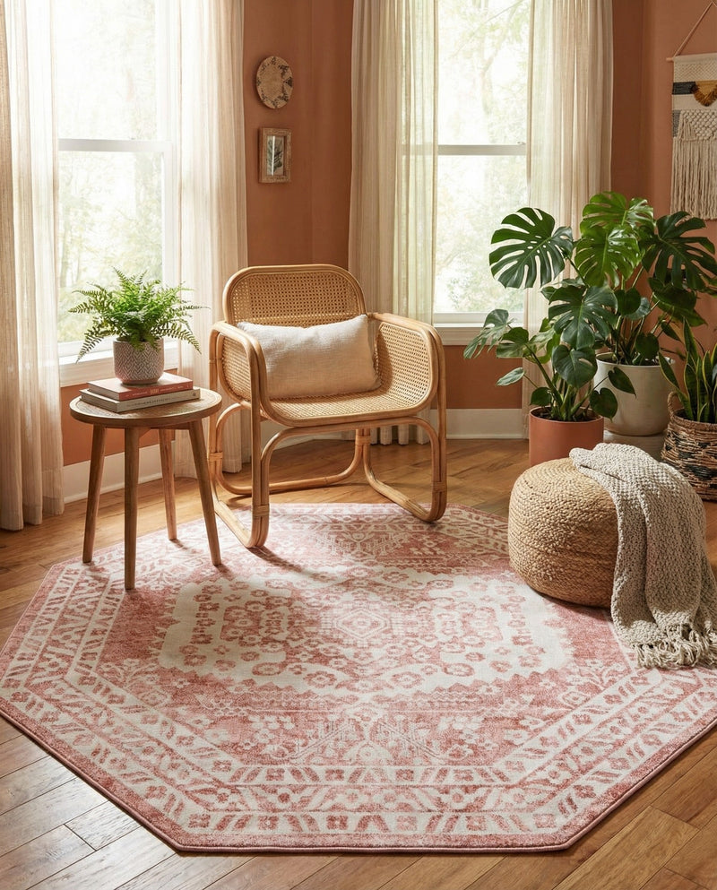 Cambridge Classics Collection Area Rug -  Pembroke (Pink) Octagon Pink  lifestyle 21