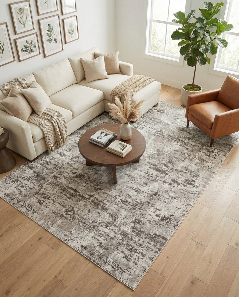 Luminara Sands Collection Area Rug - Elysium (Stone Gray) Rectangle Stone Gray  lifestyle 4