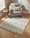 Berber Lattice Shag Collection Area Rug - Atlas (Ivory) Square Ivory  lifestyle 45