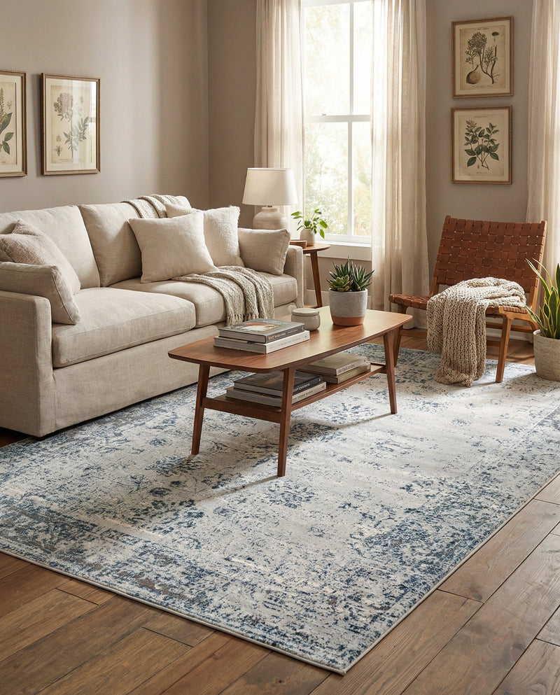 Riviera Elegance Collection Area Rug - Antibes (Light Blue) Rectangle Light Blue  lifestyle 21