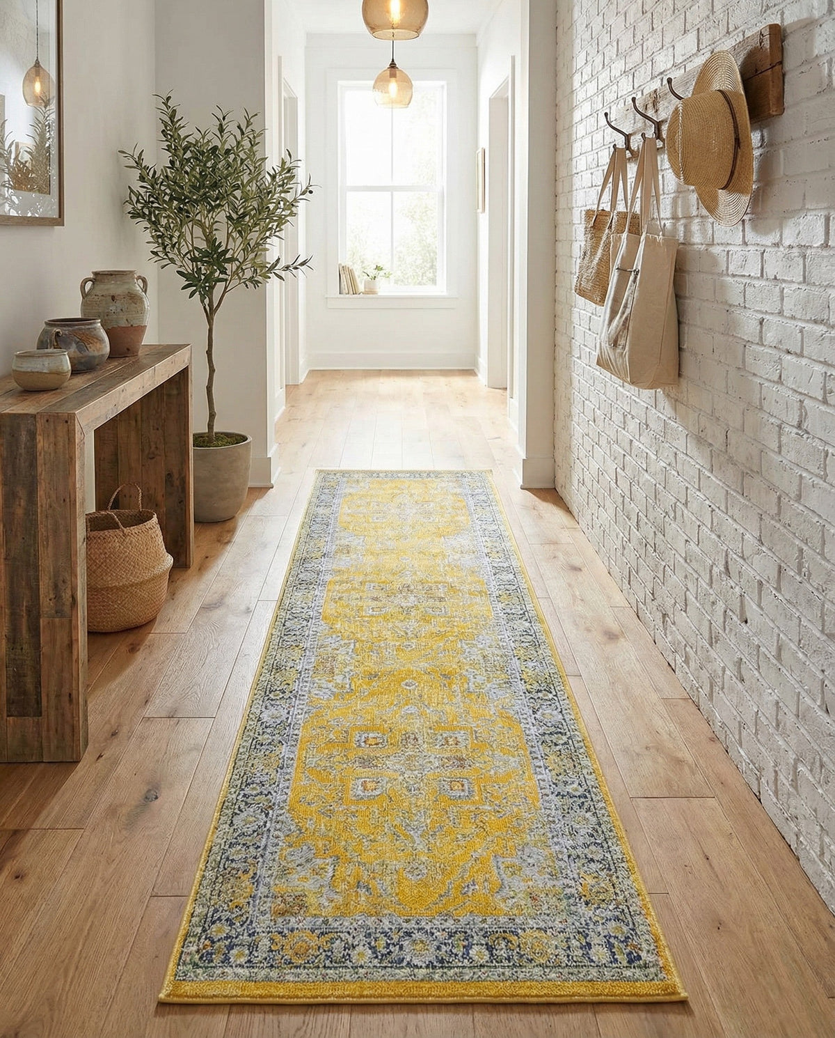 Caribbean Breeze Collection Area Rug -  Andros Runner Yellow  lifestyle 136