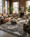 Horizon Collection Area Rug - Dawn Rectangle Gray  lifestyle 75