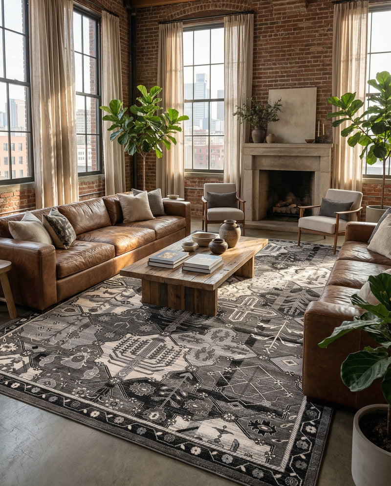 Horizon Collection Area Rug - Dawn Rectangle Gray  lifestyle 75