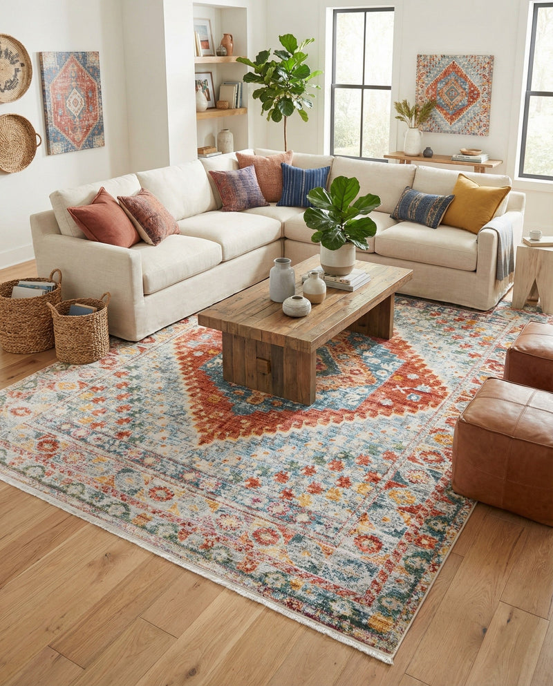 Arcadia Rugs Collection Area Rug -  Xanadu Rectangle Salmon  lifestyle 23