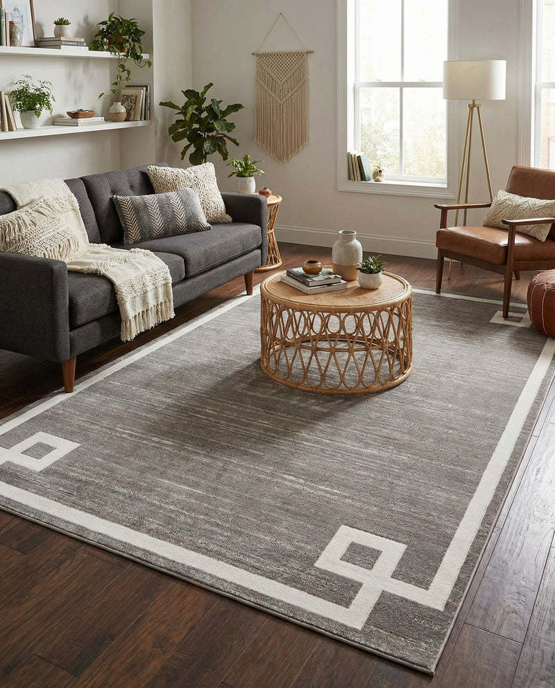 Metro Heights Collection Area Rug -  Bronx Rectangle Gray  lifestyle 32