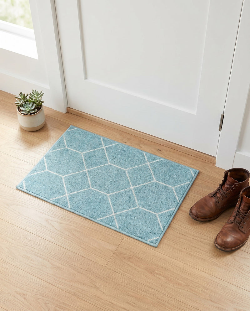 Trellis Mosaic Collection Area Rug - Arborville (Light Blue) Rectangle Light Blue  lifestyle 18