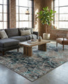 Trellis Mosaic Collection Area Rug - Arborville (Blue Multi) Rectangle Blue Multi  lifestyle 10