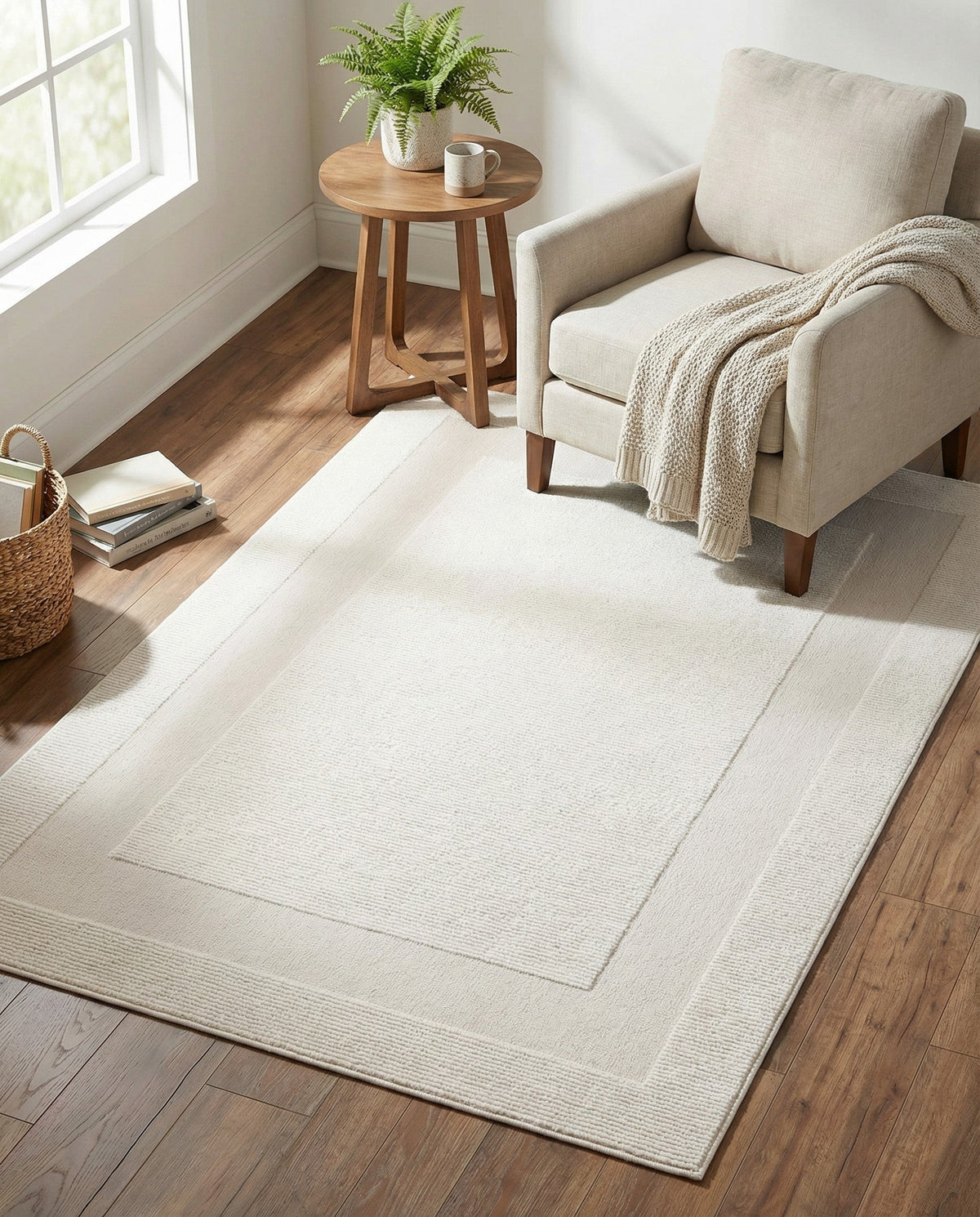 Haven Tapestry Collection Area Rug -  EmberHollow Rectangle Ivory White  lifestyle 4