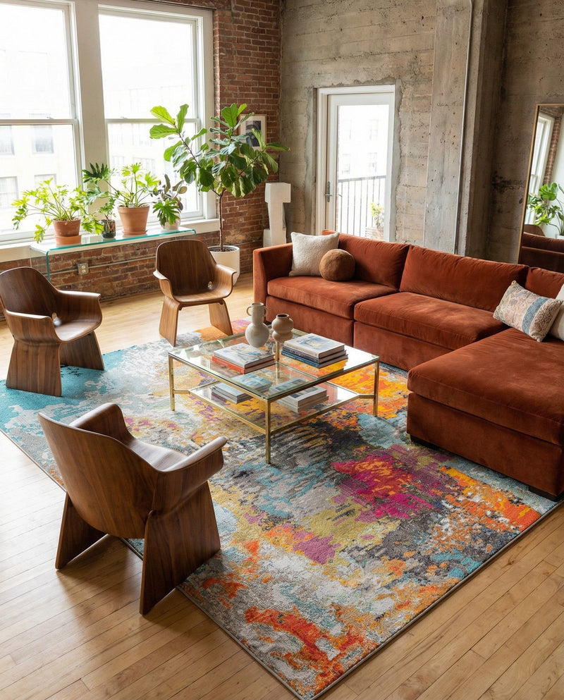 Colorburst Oasis Collection Area Rug -  Spectrum Rectangle Multi  lifestyle 3