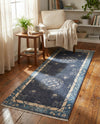 Bazaar Chic Collection Area Rug -  Ouarzazate Runner Navy Blue  lifestyle 45