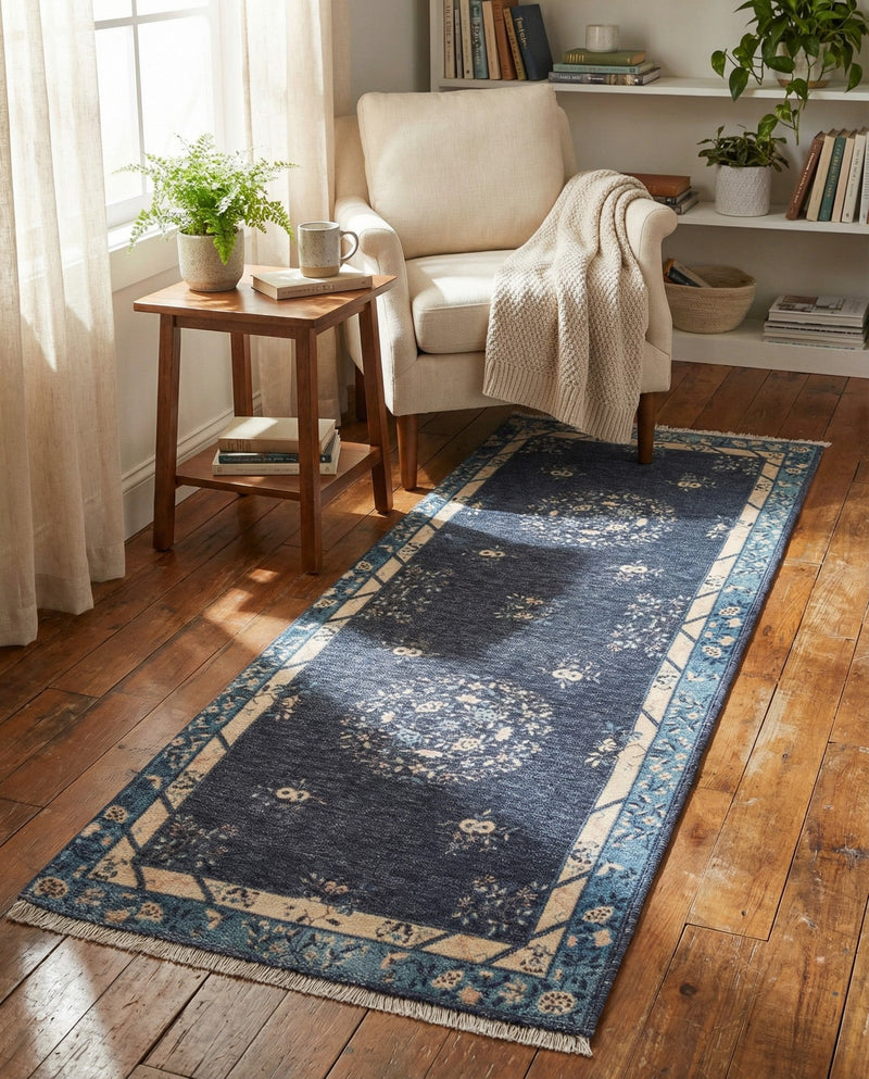 Bazaar Chic Collection Area Rug -  Ouarzazate Runner Navy Blue  lifestyle 45