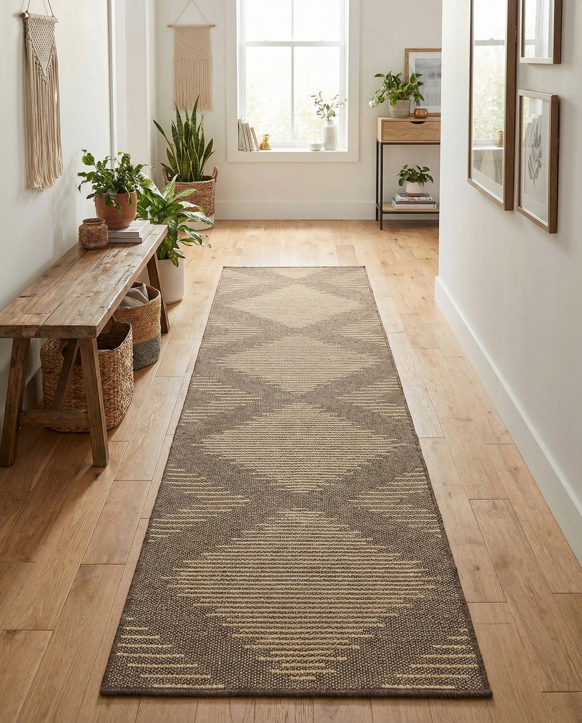 Sahara Sands Collection Area Rug -  Merimde Runner Brown  lifestyle 75