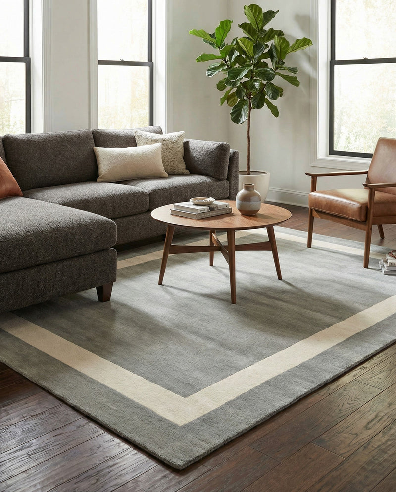 Savannah Borders Wool Collection Area Rug - Chatham Rectangle Earl Gray  lifestyle 21