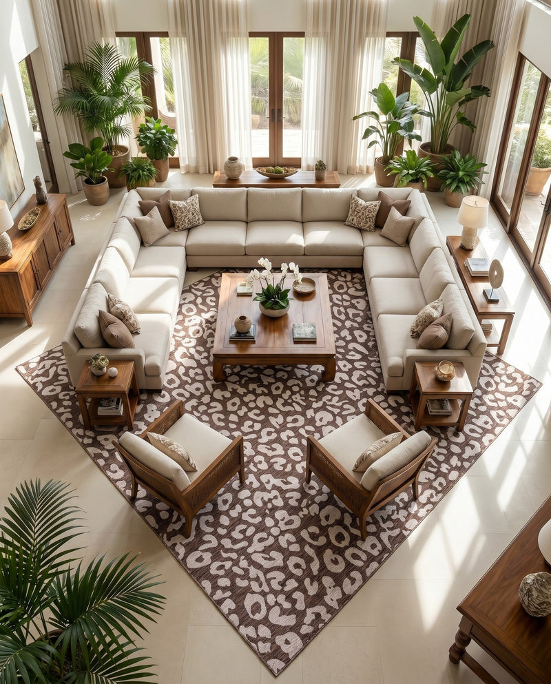 Savannah Escape Collection Area Rug -  Amazon (Brown) Square Brown  lifestyle 49