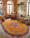 Caribbean Cove Collection Area Rug -  Nevis Oval Orange  lifestyle 51