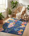 Meadow Breeze Collection Area Rug -  Petal Rectangle Blue  lifestyle 60