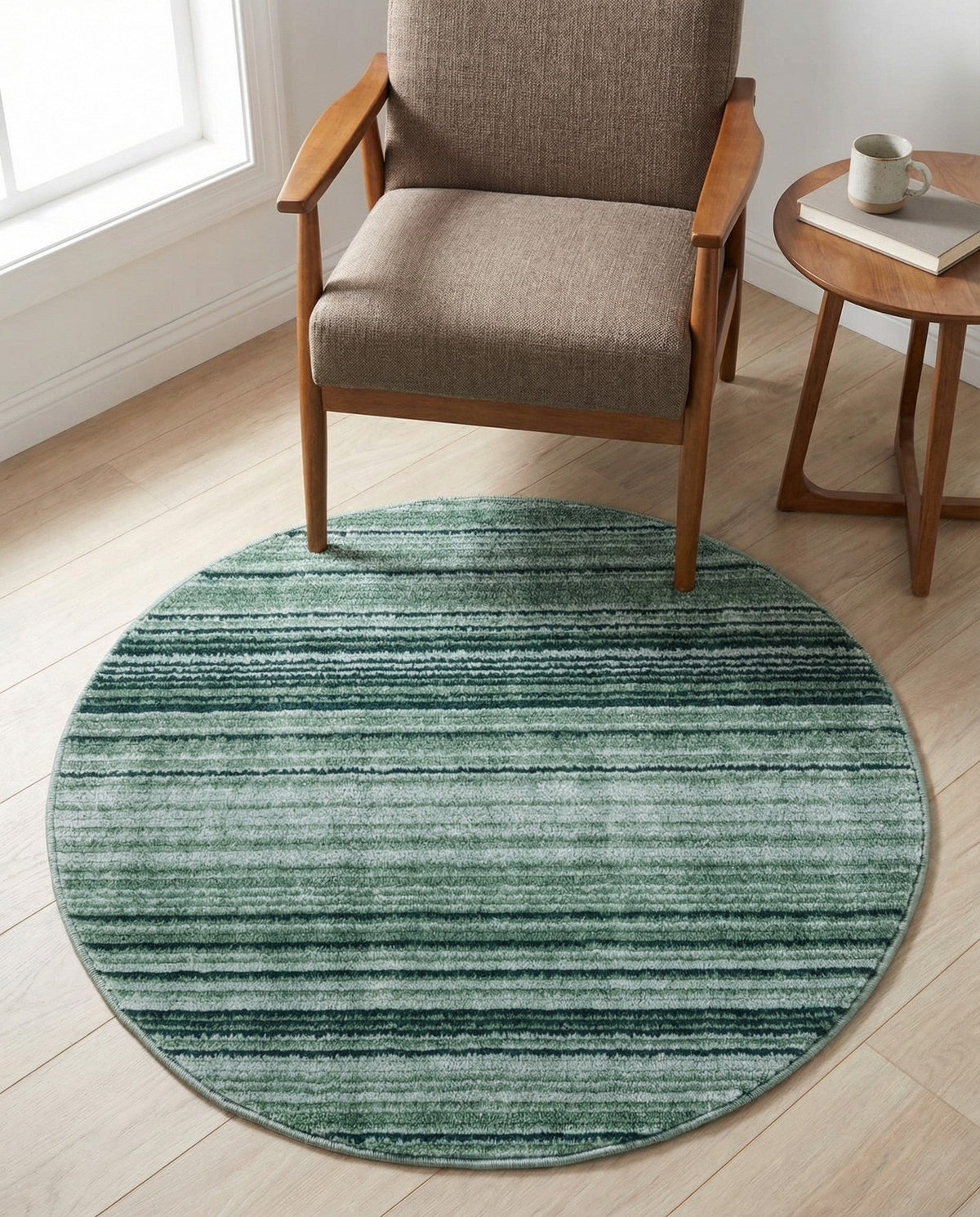 Jewel Oasis Collection Area Rug - Sapphire (Green) Round Green  lifestyle 137
