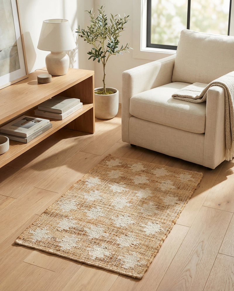 Benares Handwoven Jute Collection Area Rug -  Bodhi Rectangle Ivory and Beige  lifestyle 7