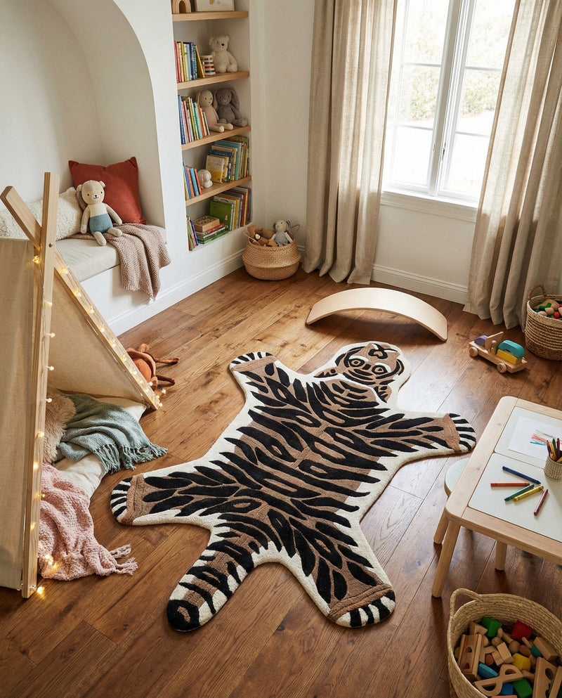 Whimsy Wonders Wool Collection Area Rug -  Delta Rectangle Brown  lifestyle 6