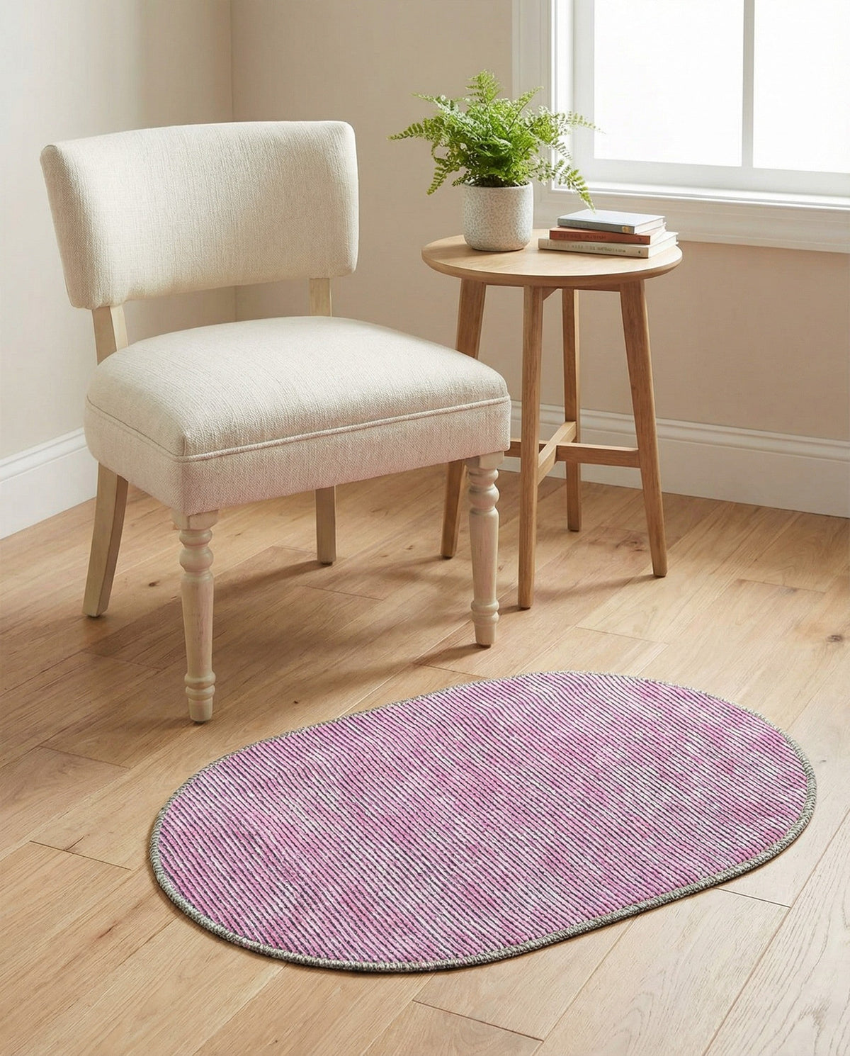 Sahara Essence Collection Area Rug - Oasis (Pink) Oval Pink  lifestyle 81