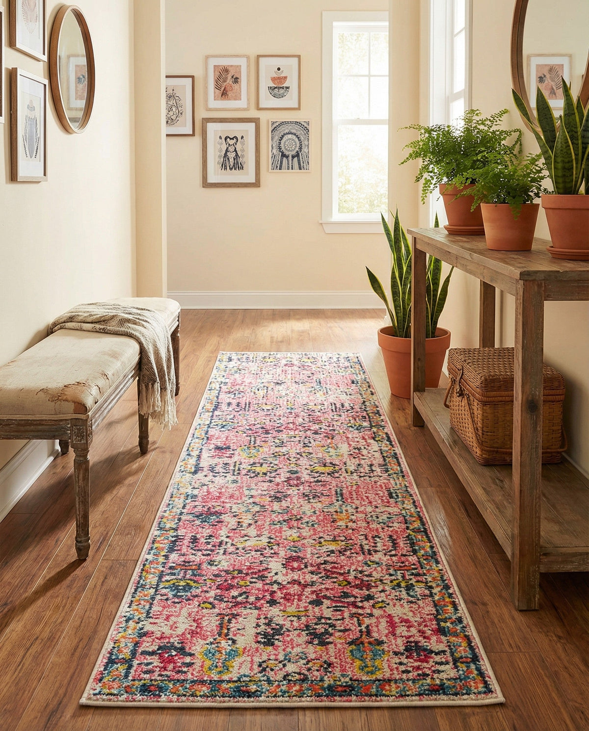 Sierra Collection Area Rug -  Shasta Runner Pink  lifestyle 125