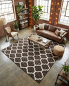 Lattice Gardens Collection Area Rug -  Bloomfield (Chocolate Brown) Square Chocolate Brown  lifestyle 45