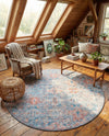 Heritage Elegance Collection Area Rug -  Potala Round Blue  lifestyle 51