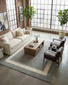 Savannah Borders Wool Collection Area Rug - Chatham Rectangle Earl Gray  lifestyle 75