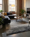 Copenhagen Edge Collection Area Rug - Nyhavn Rectangle Black  lifestyle 37