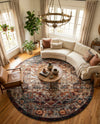 Savannah Soiree Collection Area Rug -  Everglade (Multi) Round Multi  lifestyle 49