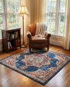 Eden Oasis Collection Area Rug -  Tranquility (Dark Blue) Square Dark Blue  lifestyle 51