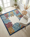 Caribbean Terrace Collection Area Rug -  Tortola Square Multi  lifestyle 31
