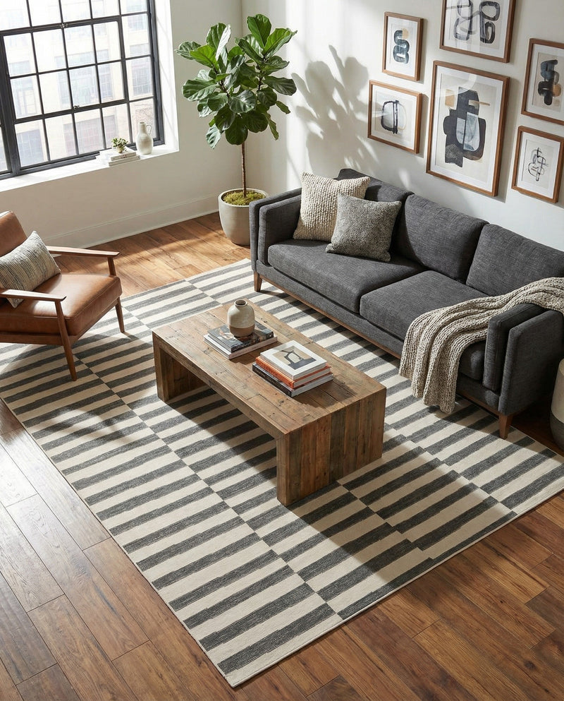 Soho Elegance Collection Area Rug -  Hudson (Dark Gray) Rectangle Dark Gray  lifestyle 14