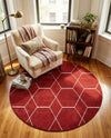Trellis Mosaic Collection Area Rug - Arborville (Red) Round Red  lifestyle 47
