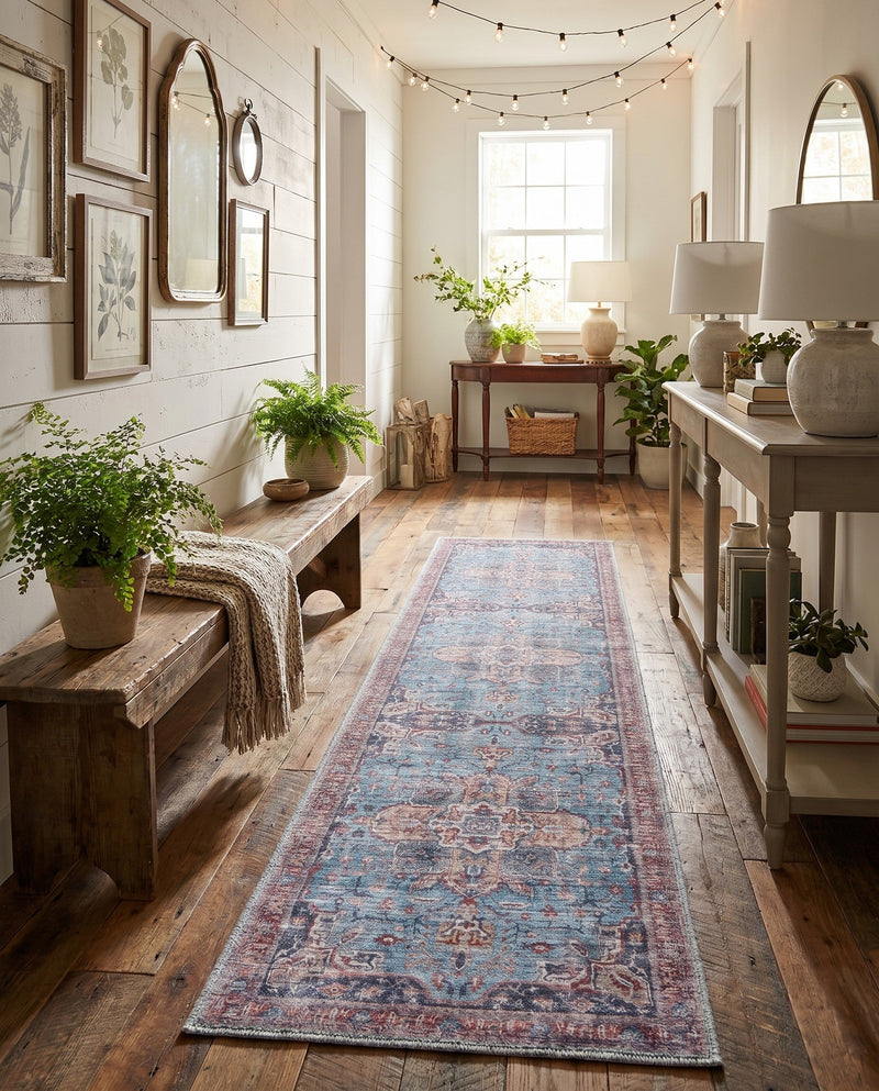 Zahara Oasis Collection Area Rug -  Casablanca Runner Blue  lifestyle 60