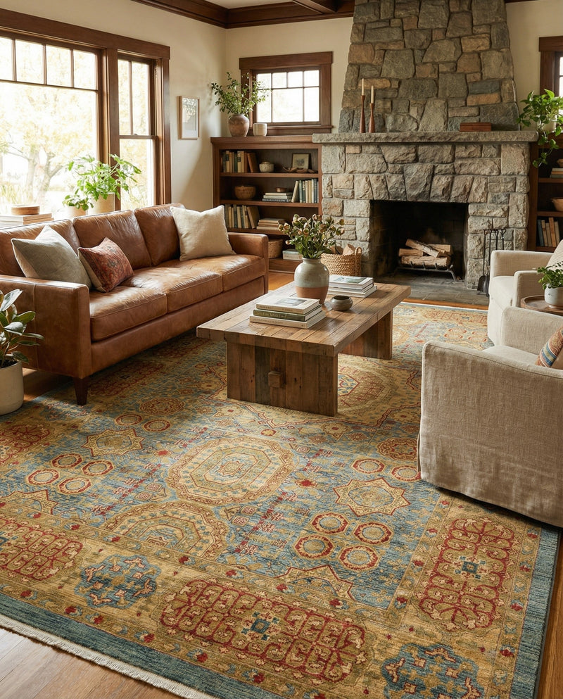 Ottoman Elegance Collection Area Rug -  Ephesus Rectangle Light Blue  lifestyle 21