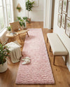Eternal Plush Oasis Collection Area Rug -  Tranquility (Pink Lace) Runner Pink Lace  lifestyle 68
