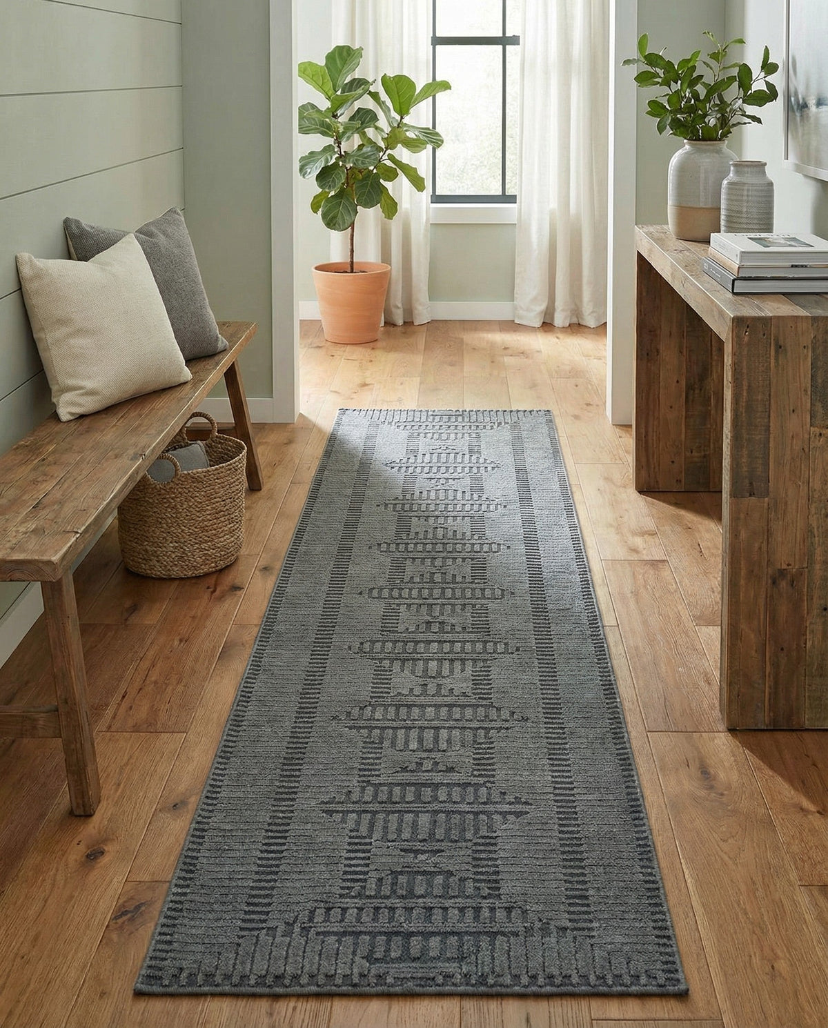 Haven Tapestry Collection Area Rug -  TranquilGlade Runner Serenity Blue  lifestyle 70