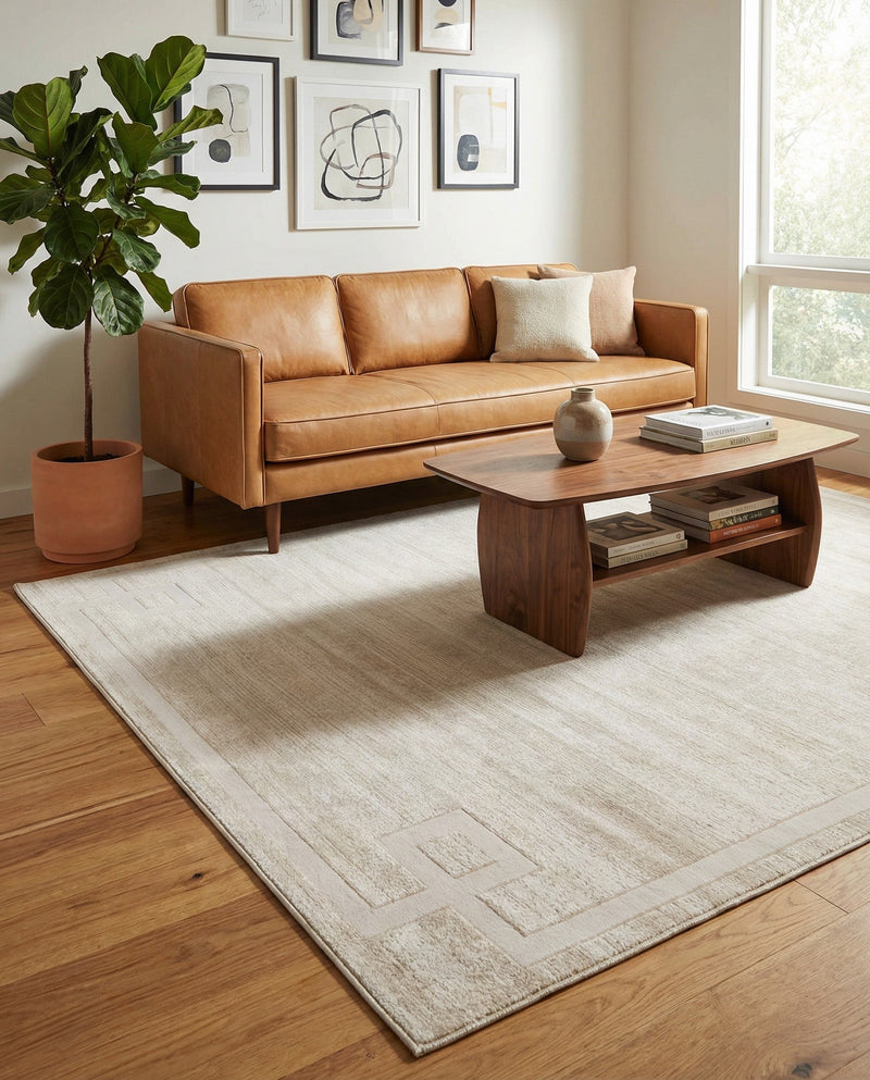 Metro Heights Collection Area Rug -  Bronx Rectangle Beige  lifestyle 57