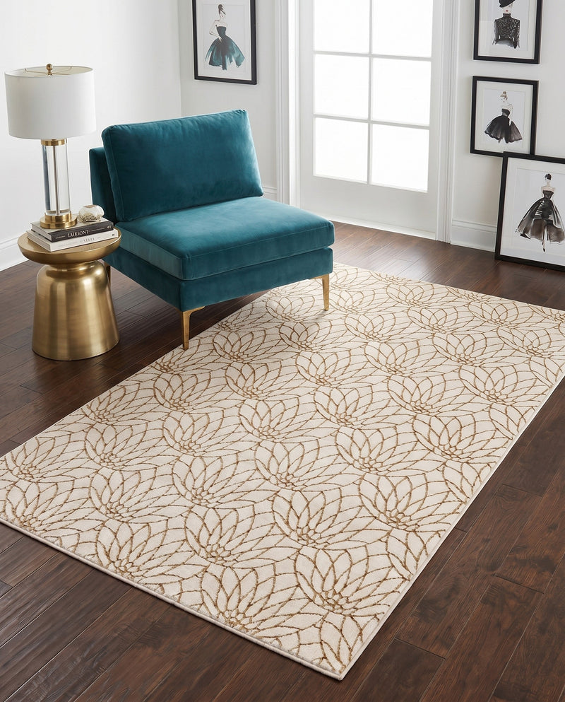 Hollywood Luxe Collection Area Rug -  Rodeo Rectangle White Gold  lifestyle 31