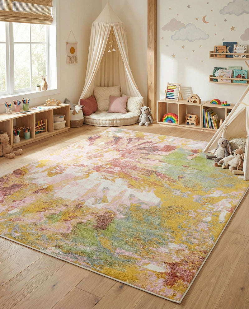 Wonder Tykes Collection Area Rug -  Flutter Rectangle Multi  lifestyle 14
