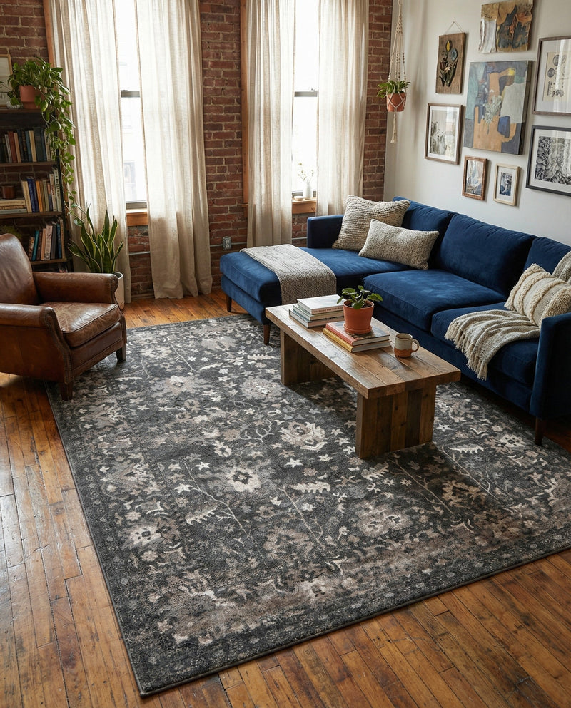 Cascade Range Collection Area Rug -  Shasta (Gray) Rectangle Gray  lifestyle 18