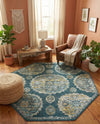 Arcadia Rugs Collection Area Rug -  Atlantis (Gray and Blue) Octagon Gray and Blue  lifestyle 72