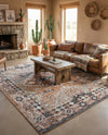 Desert Modern Eco Rug Series Collection Area Rug -  Navajo Rectangle Khaki Gray  lifestyle 17
