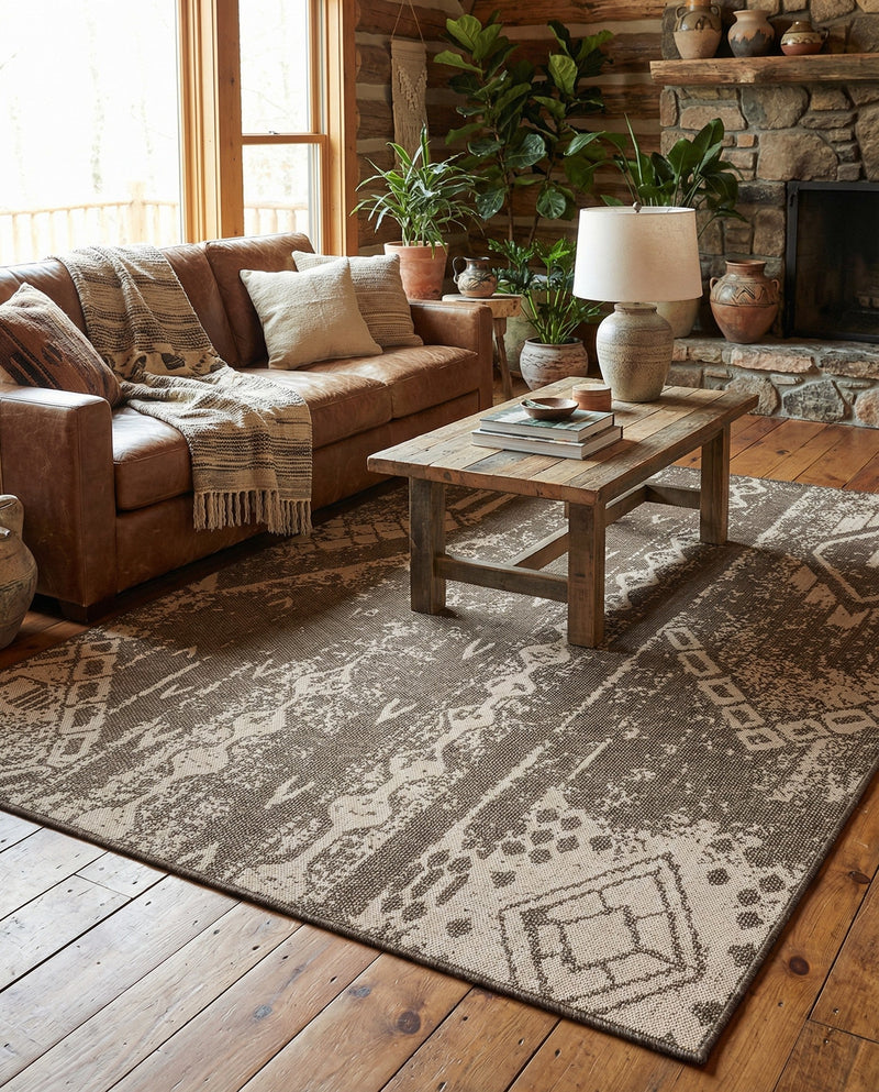 Sahara Sands Collection Area Rug -  Berenice Rectangle Natural and Brown  lifestyle 15