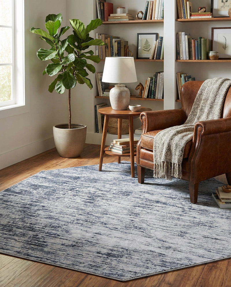 Sahara Essence Collection Area Rug - Oasis (Gray) Octagon Gray  lifestyle 49