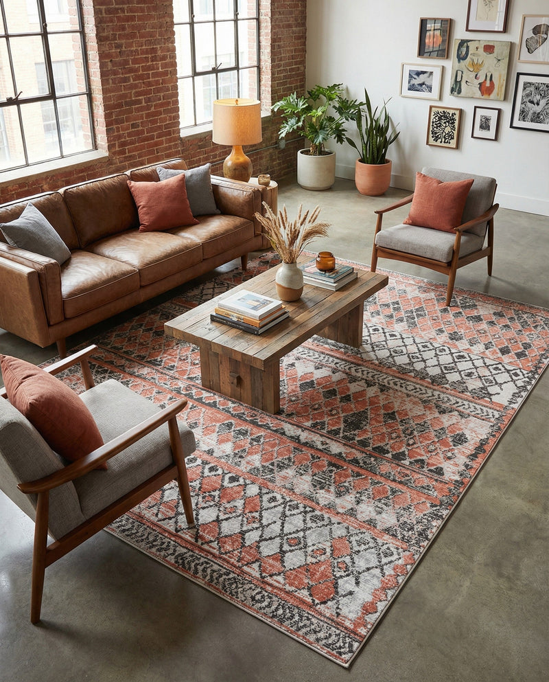 Dresden Elegance Collection Area Rug -  Zittau Rectangle Salmon  lifestyle 63