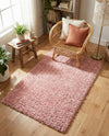 Alpine Plush Collection Area Rug - Verbier Rectangle Pink  lifestyle 31